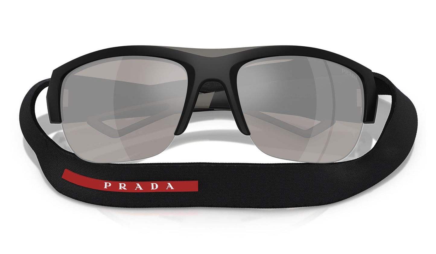 Prada Linea Rossa PS A01S Sunglasses - Nero Opaco / Light Grey Mirror Silver