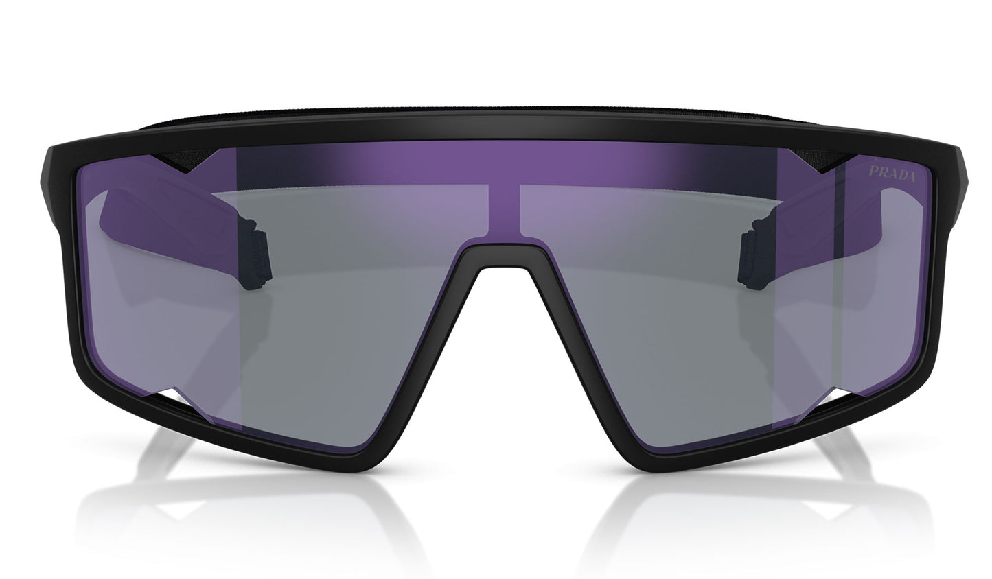 Prada Linea Rossa PS A03S Sunglasses - Matte Black / Dark Blue Mirror Violet