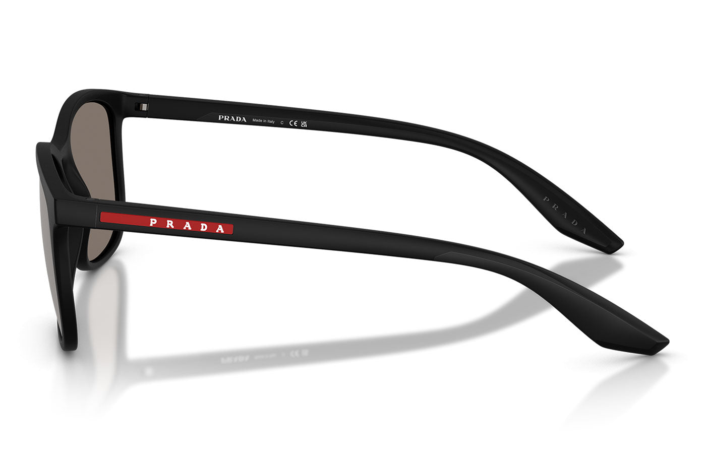 Prada Linea Rossa PS A08S Sunglasses - Matte Black / Light Grey Mirror Silver