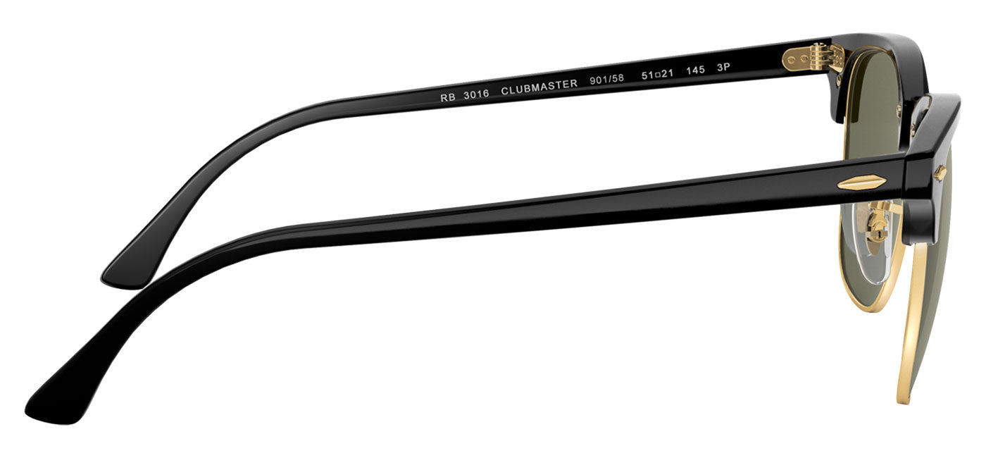 Ray-Ban RB3016 Clubmaster Sunglasses - Black / Green Polarised