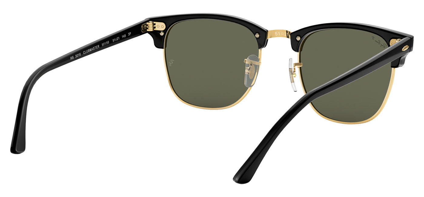 Ray-Ban RB3016 Clubmaster Sunglasses - Black / Green Polarised