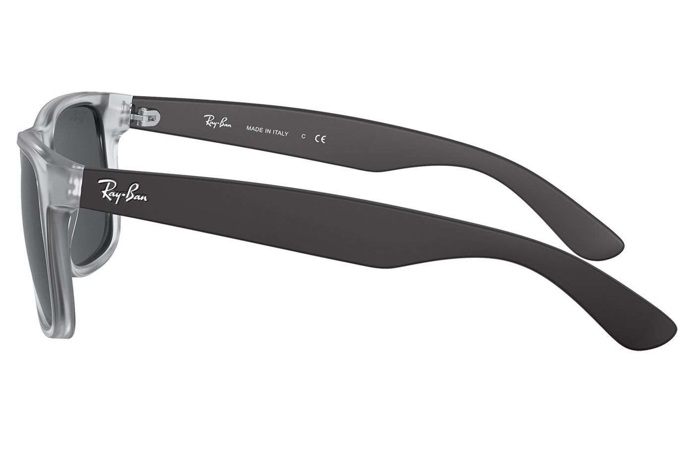 Ray-Ban RB4165 Justin Sunglasses - Rubber Transparent / Dark Grey