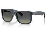 Ray-Ban RB4165 Justin Sunglasses - Rubber Blue / Gradient Grey