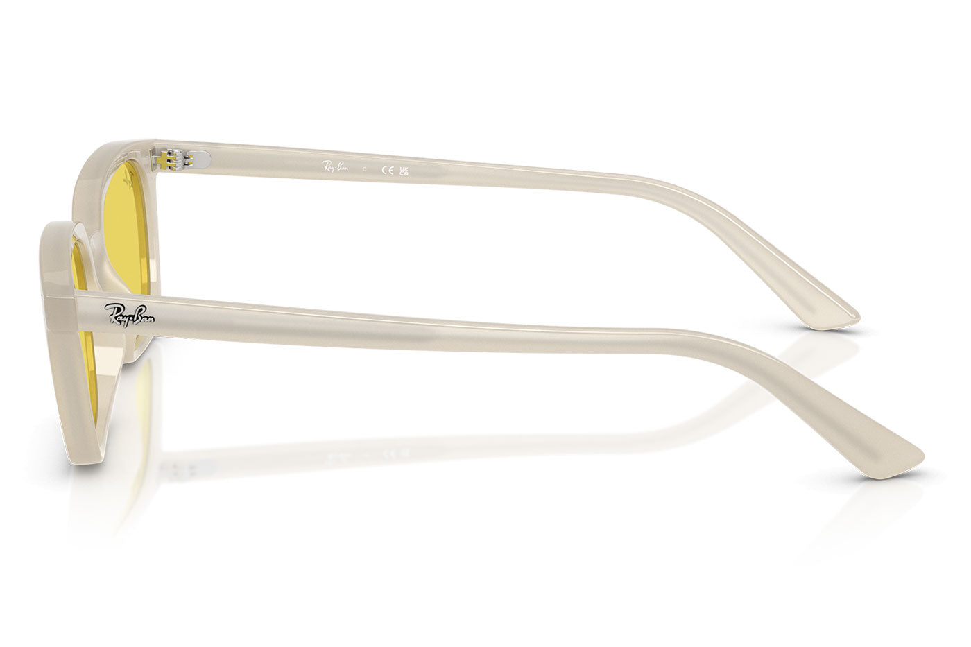 Ray-Ban RB4456 Zaya Sunglasses - Cloudy Warm White / Yellow Mirror Flash Gold
