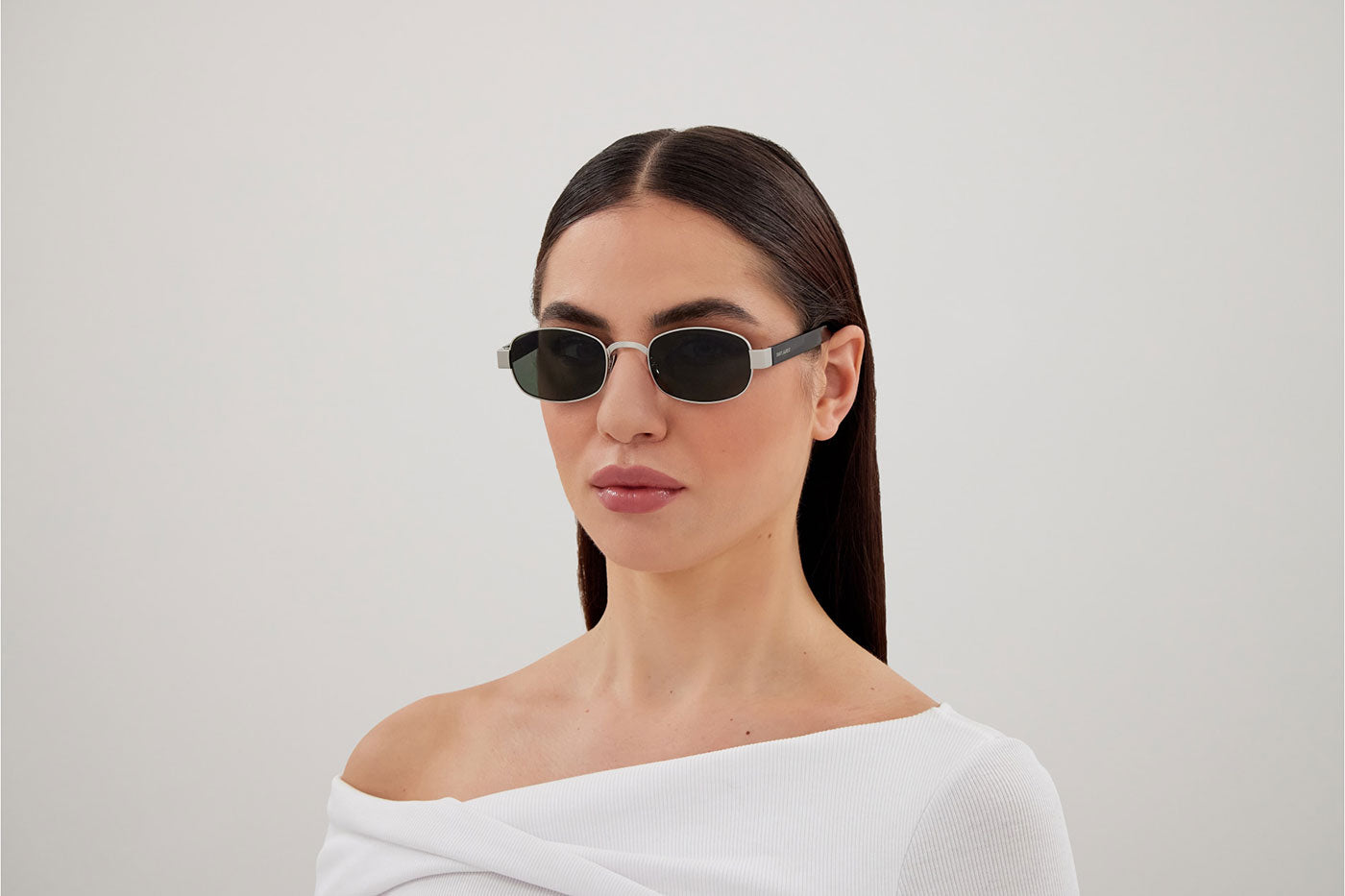 Saint Laurent SL 706 Sunglasses - Silver / Havana / Grey