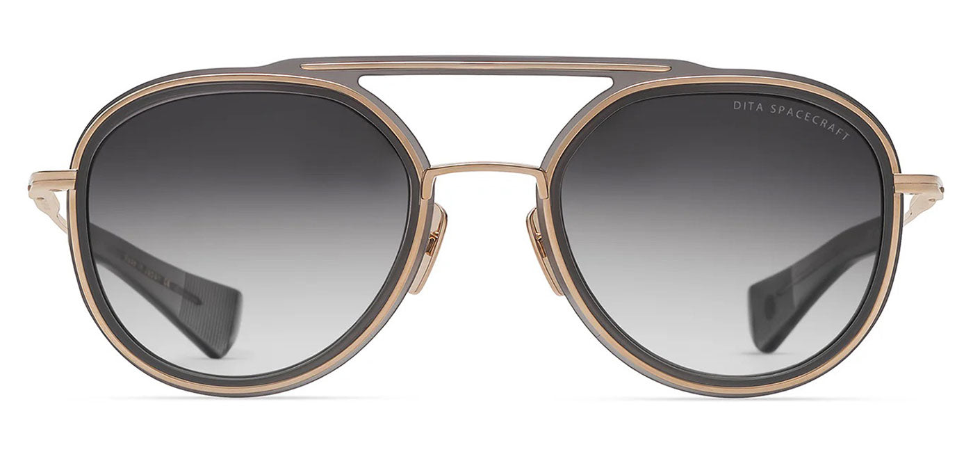DITA Spacecraft Sunglasses - White Gold and Matte Cystal Grey / Dark Green To Clear Gradient