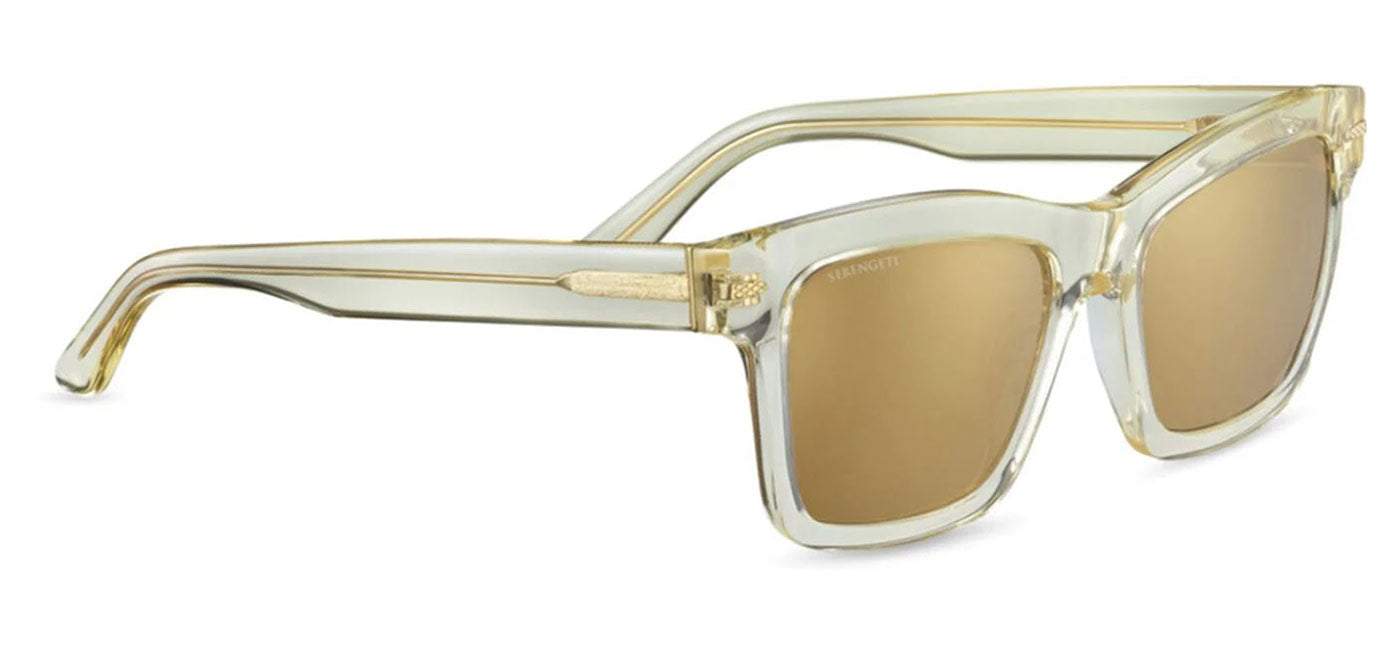 Serengeti Winona Sunglasses - Shiny Crystal Champagne / Drivers Gold Mirror Polarised Photochromic
