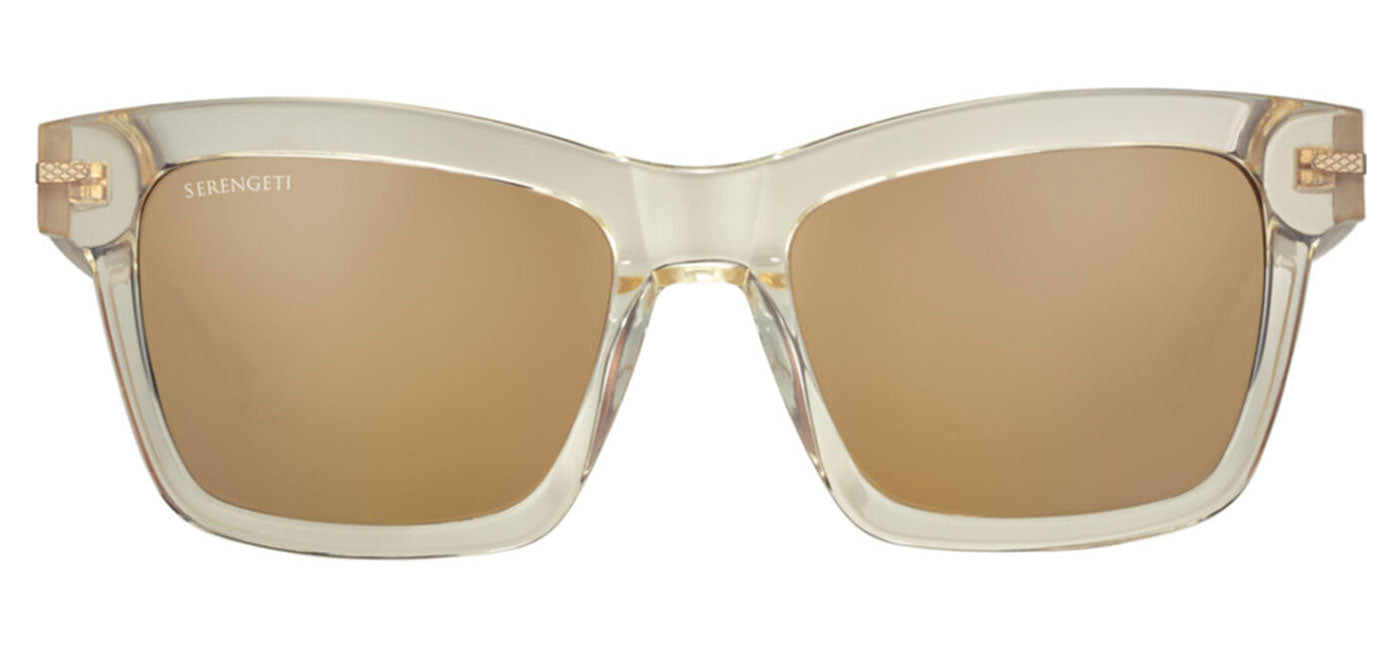 Serengeti Winona Sunglasses - Shiny Crystal Champagne / Drivers Gold Mirror Polarised Photochromic