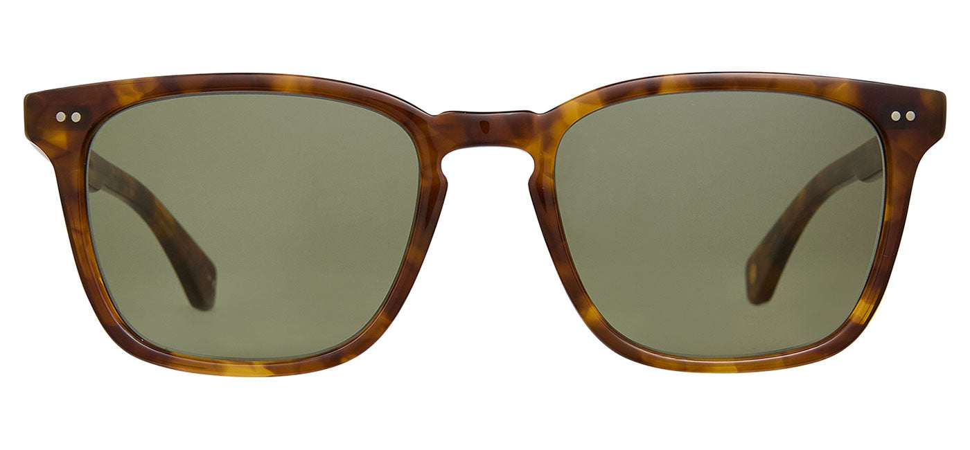 Garrett Leight Earvin Sunglasses  - Hazel Tortoise / Green