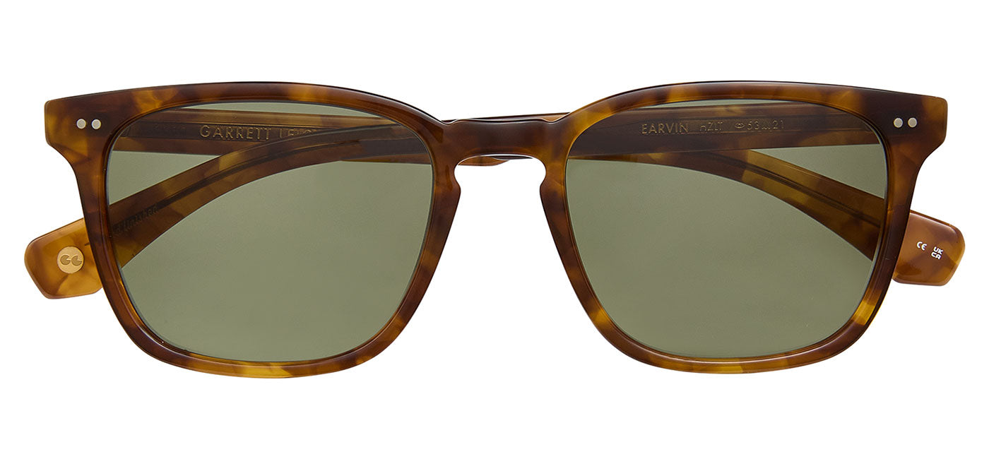 Garrett Leight Earvin Sunglasses  - Hazel Tortoise / Green