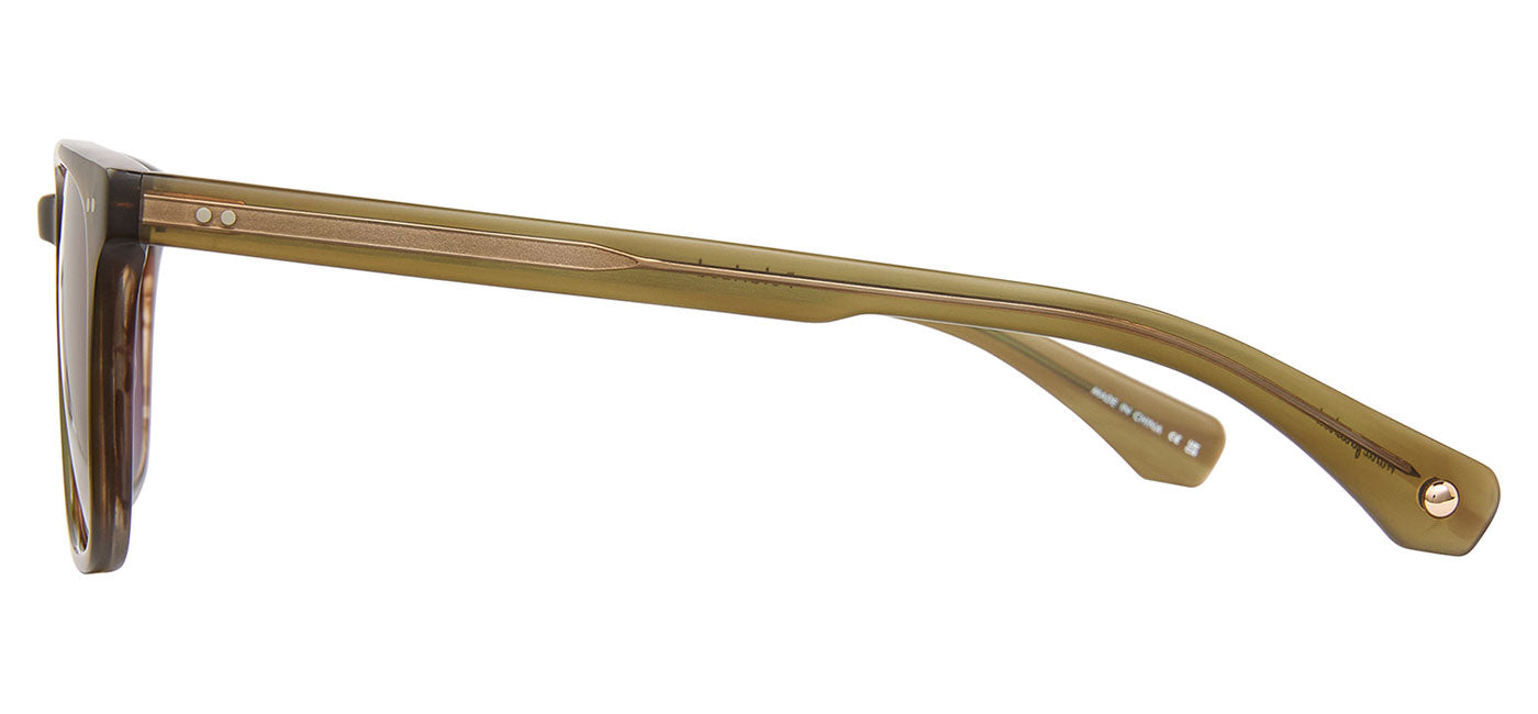 Garrett Leight Earvin Sunglasses  - Matte Olive Tortoise / Oak Polar