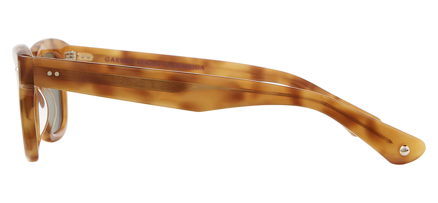 Garrett Leight Grove Sunglasses - Ember Tortoise / Green