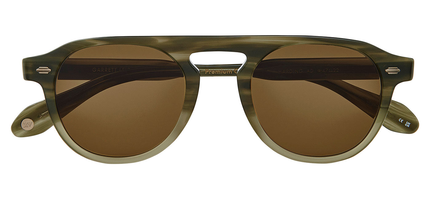 Garrett Leight Harding Sunglasses - Army Drift / Semi-Flat Pure Coffee