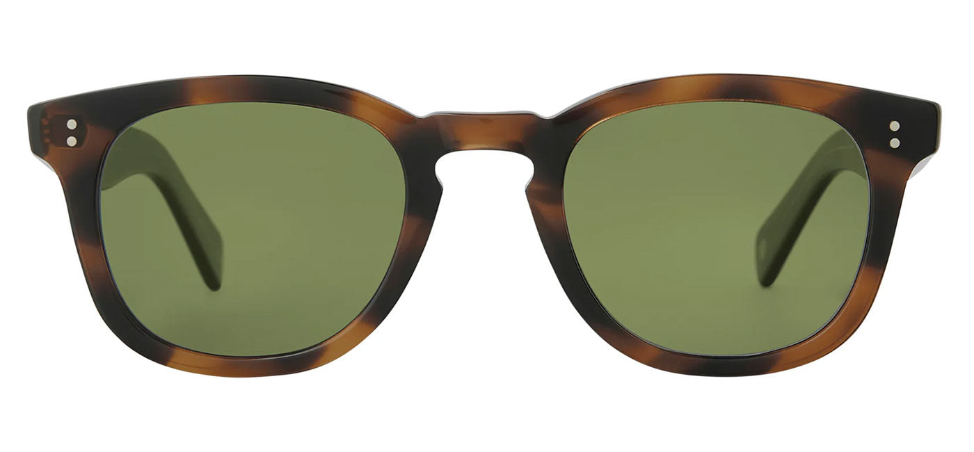 Garrett Leight Kinney II Sunglasses - Spotted Brown Shell / Semi-Flat Pure Green Polar