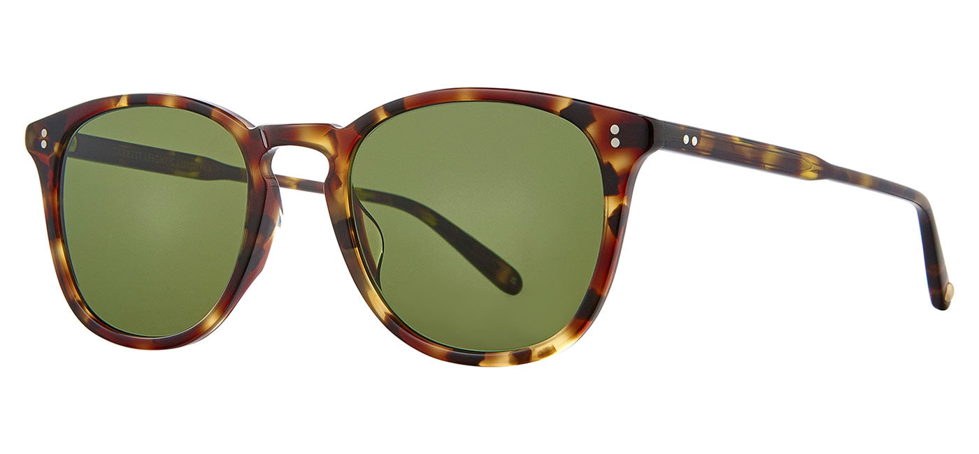 Garrett Leight Kinney Sunglasses - Bourbon Tortoise / Semi-Flat Pure Green