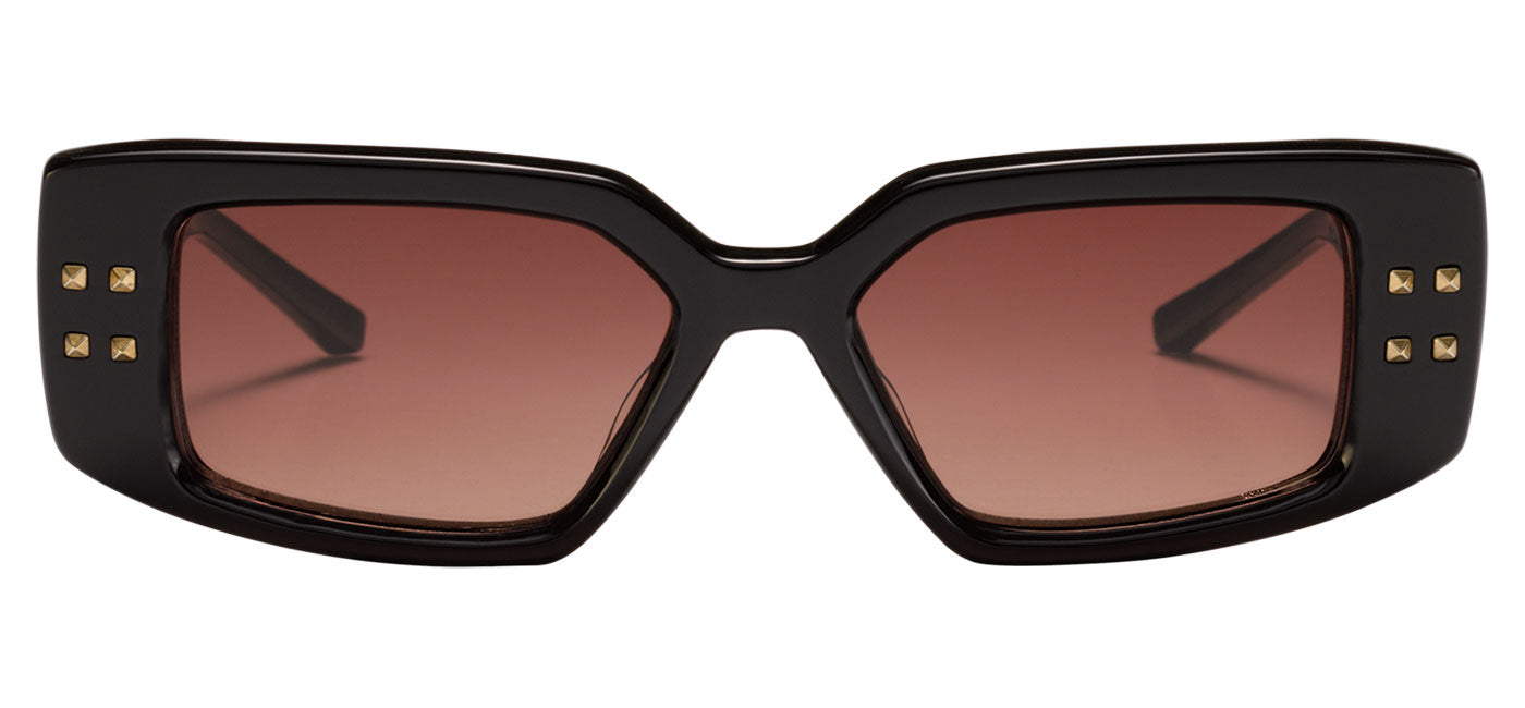 Valentino V-CINQUE Sunglasses - Black and Gold / Gradient Pink