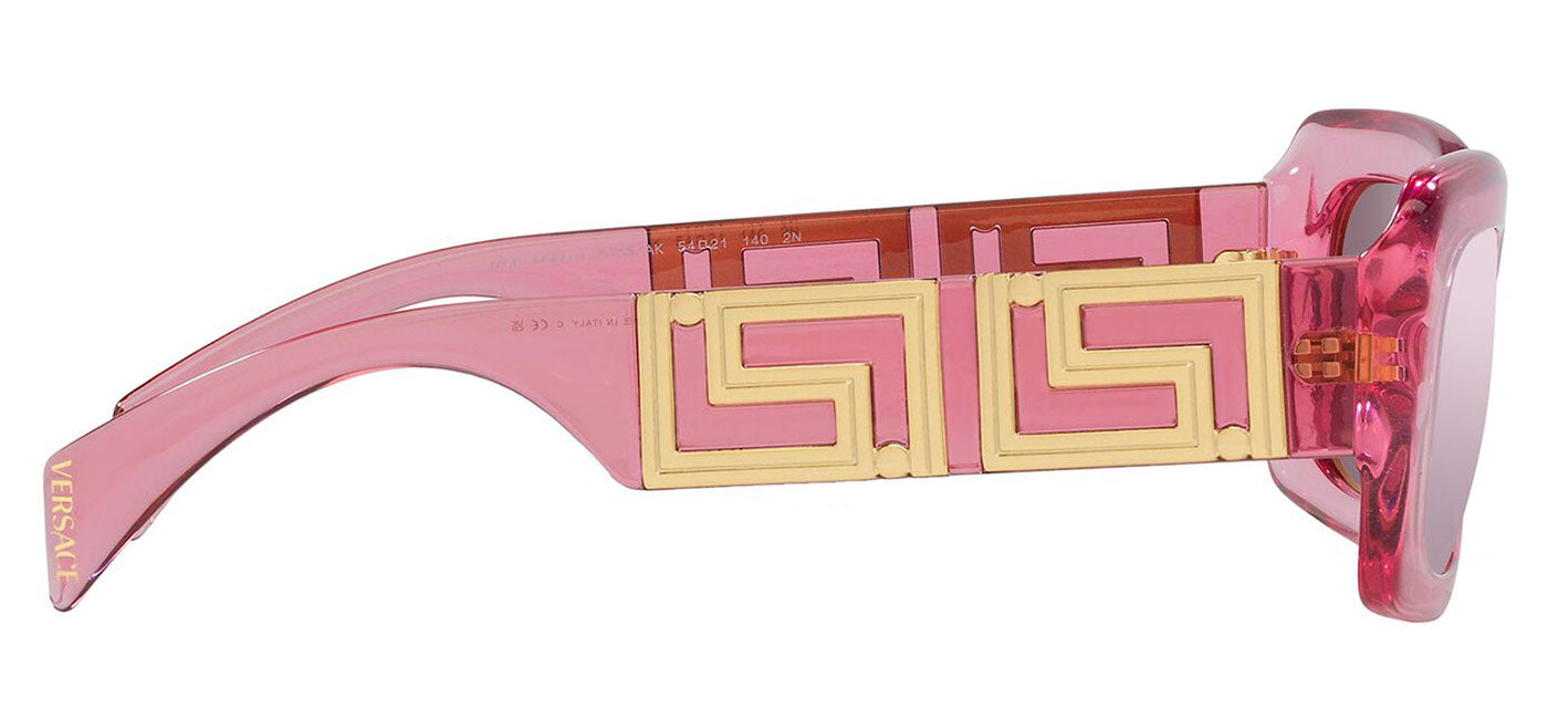 Versace VE4444U Sunglasses - Transparent Pink / Violet and Silver Mirror