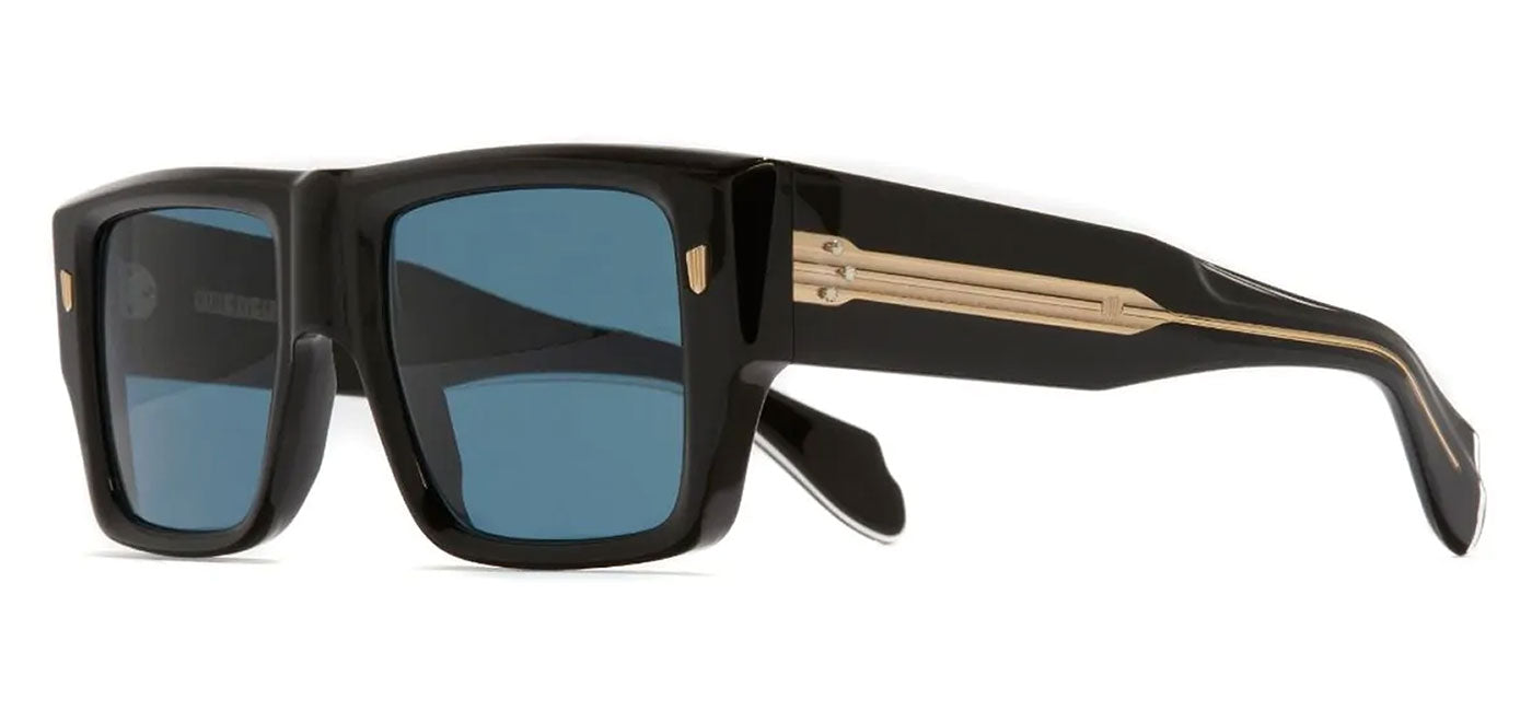Cutler and Gross 1414 Sunglasses - Black on Crystal / Blue