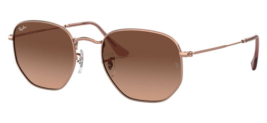 Ray-Ban RB3548N Hexagonal Flat Lens Sunglasses - Copper / Pink Brown Gradient