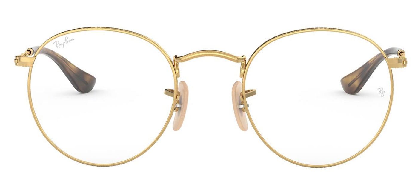 Ray-Ban RX3447V Round Metal Glasses - Gold