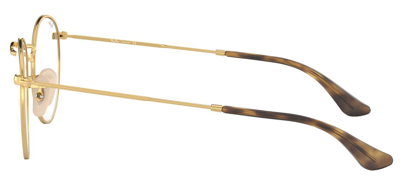 Ray-Ban RX3447V Round Metal Glasses - Gold