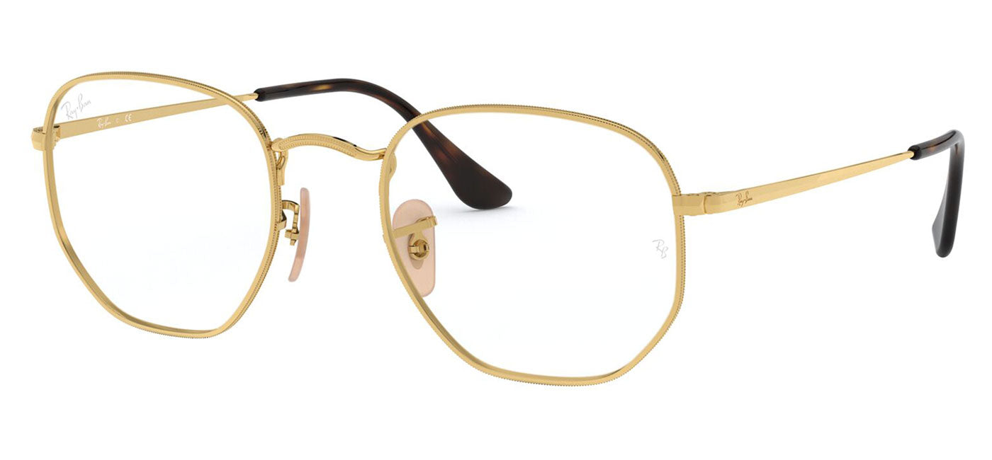 Ray-Ban RX6448 Hexagonal Glasses - Gold