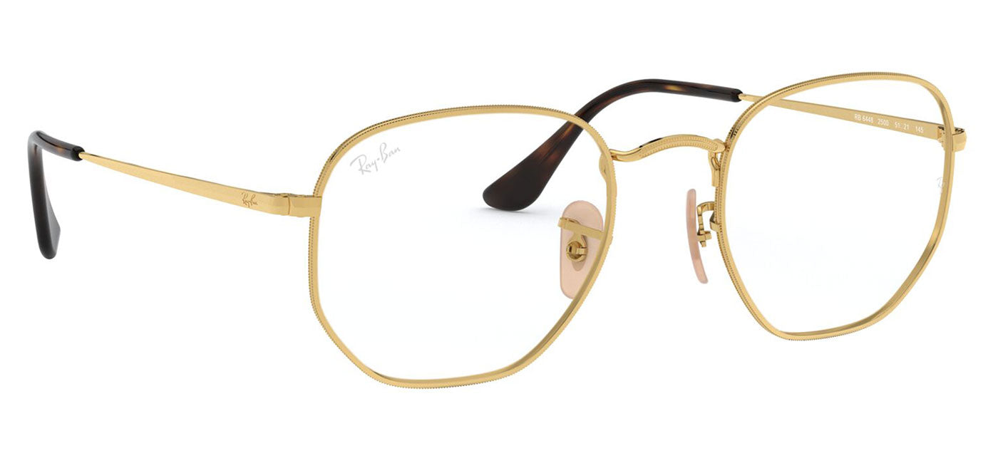 Ray-Ban RX6448 Hexagonal Glasses - Gold