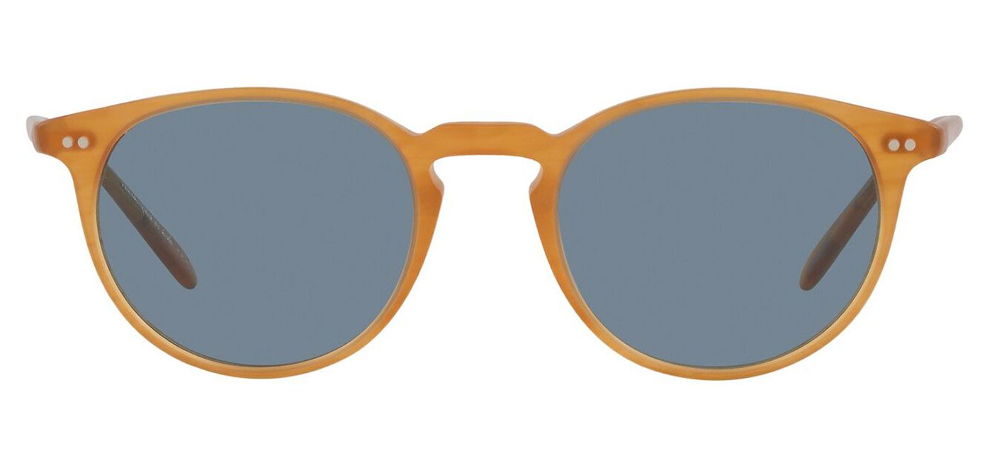 Oliver Peoples OV5004SU Riley Prescription Sunglasses – Semi Matte Amber Tortoise / Cobalto 2
