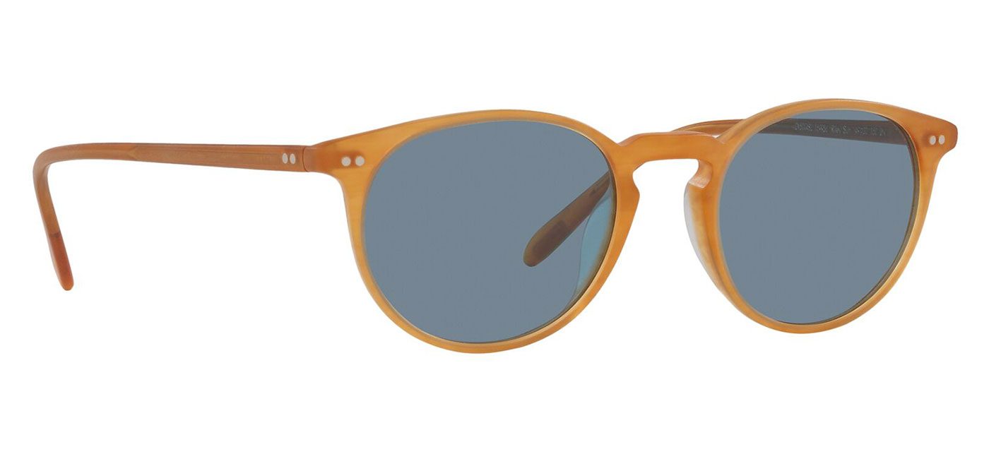 Oliver Peoples OV5004SU Riley Sunglasses – Semi Matte Amber Tortoise / Cobalto 3