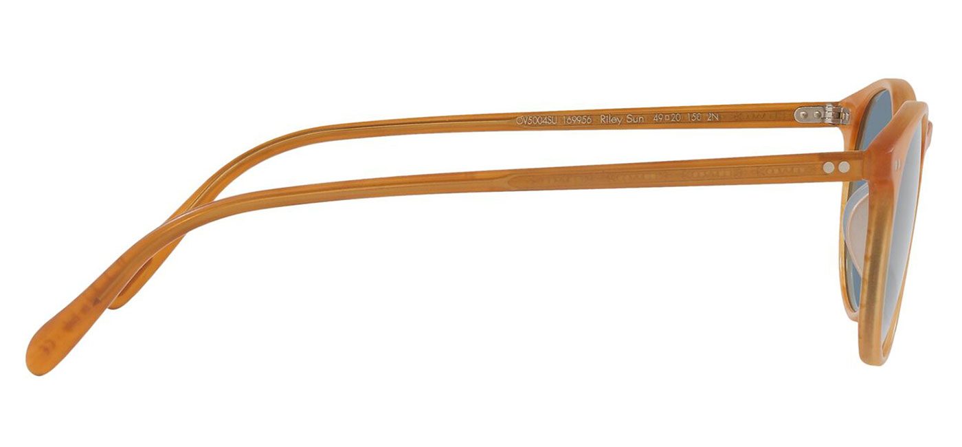 Oliver Peoples OV5004SU Riley Prescription Sunglasses – Semi Matte Amber Tortoise / Cobalto 4