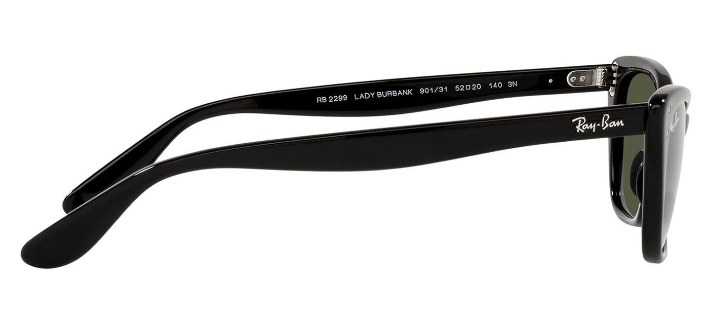 Ray-Ban RB2299 Lady Burbank Sunglasses – Black / Green 4