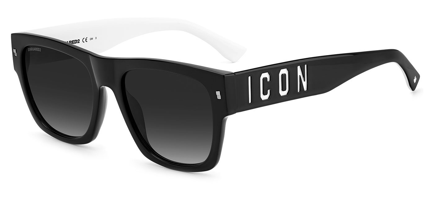 DSQUARED2 ICON 0004/S Sunglasses – Black & White / Grey Gradient 1
